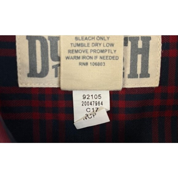 Duluth Trading Co. Wrinklefighter Shirt Mens XL Blue Red Plaid Long Sleeve 92105 - Picture 8 of 8